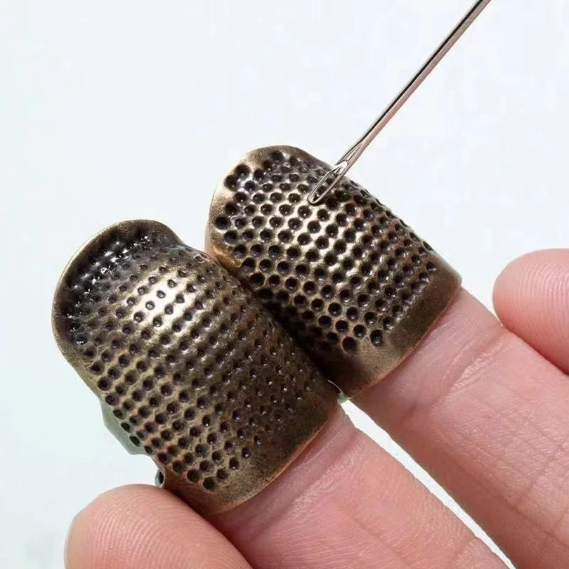 2PCS Vintage Adjustable Thimble Ring Non-Slip Sewing Finger Sleeve Protects 2PCS Vintage Adjustable Thimble Ring Non-Slip Sewing Finger Sleeve Protects