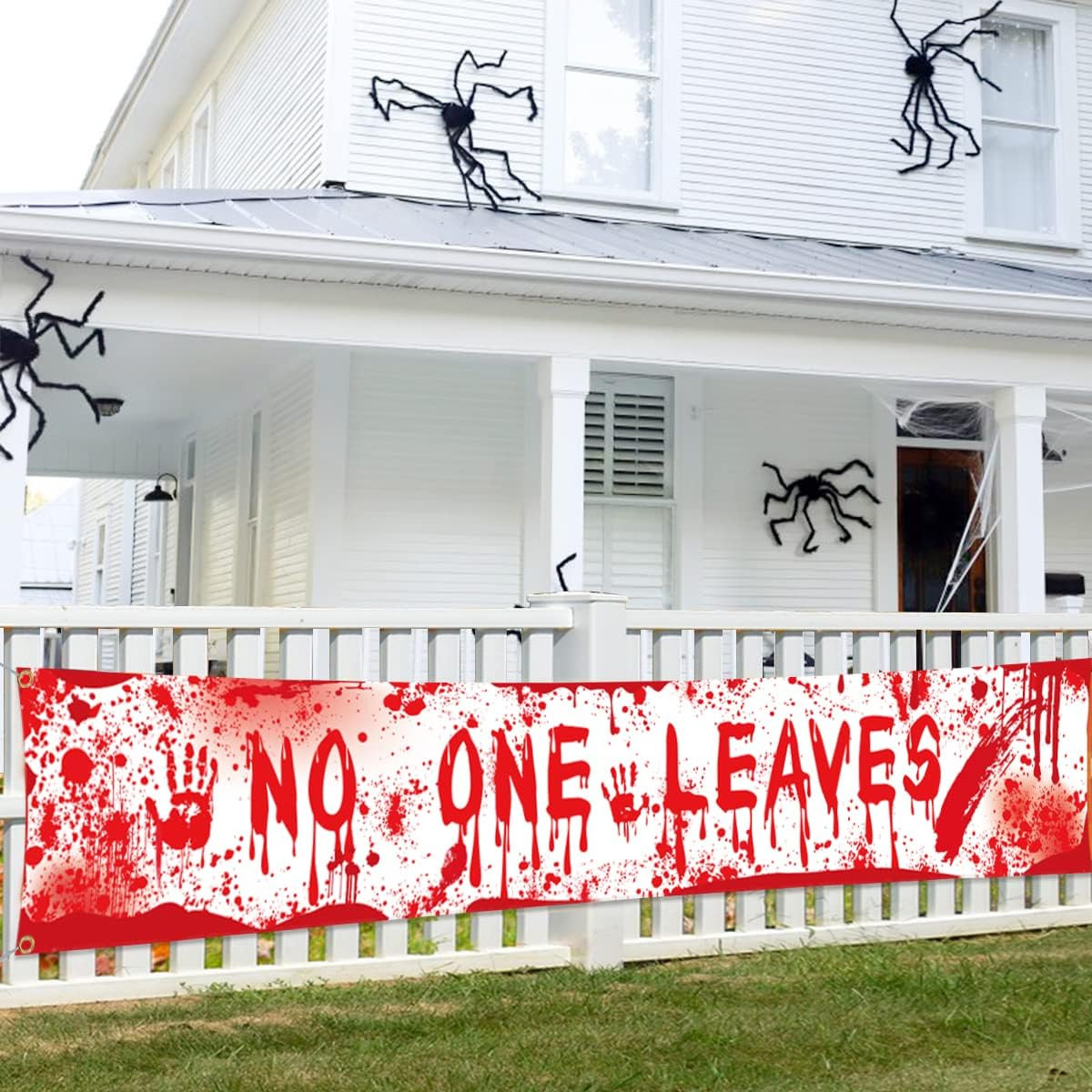 Halloween Bloody Banner Yard Sign, Halloween Handprint Scary Party Decorations S