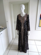 Party dress Afghan/Indian, long, black, 3 pieces, pink and rhinestone embroidery picture