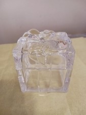Lead Crystal Tiffany & Co. Reproduction Trinket Jewelry Gift Box And Bow.  picture
