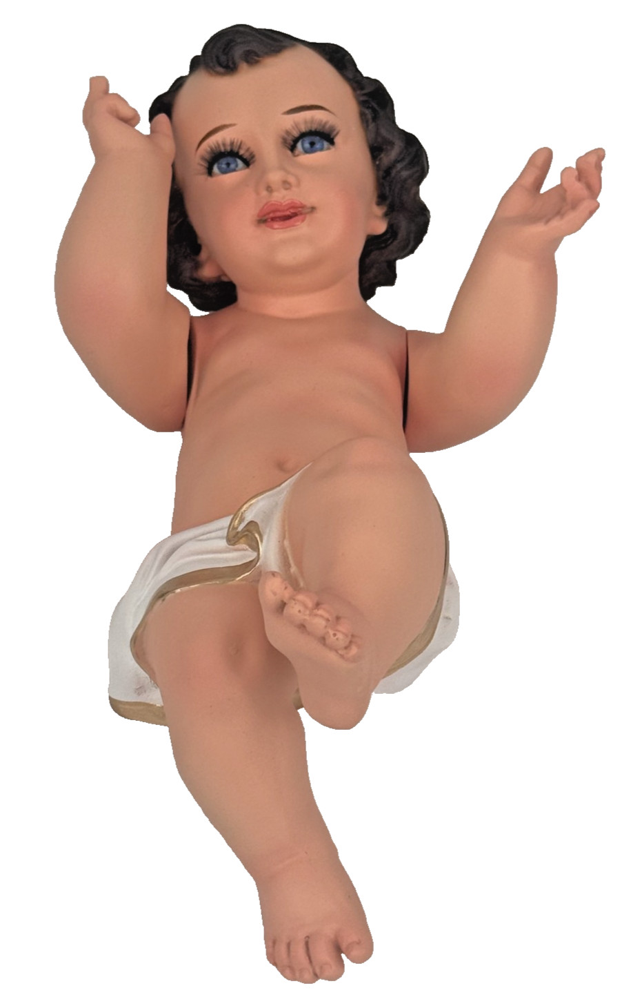 Christmas  12" Baby Jesus Blue Eye Glass , Movable Arms,  Niño Jesus