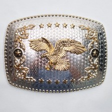 EAGLE Belt Buckle RECTANGLE Rodeo Western LARGE **FREE SHIP ** picture