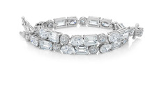 Secrets Shhh Emerald Cut, Oval & Round Brilliant silver bracelet 21.98 ct NIB picture