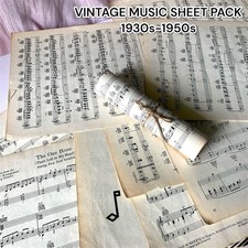 Vintage Sheet Music Paper Pages Lot for Junk Journals, Crafting & Collage 15pcs picture