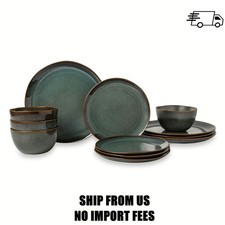 Wildstead 12-Piece Ceramic Dinnerware Set, Matthew Collection picture