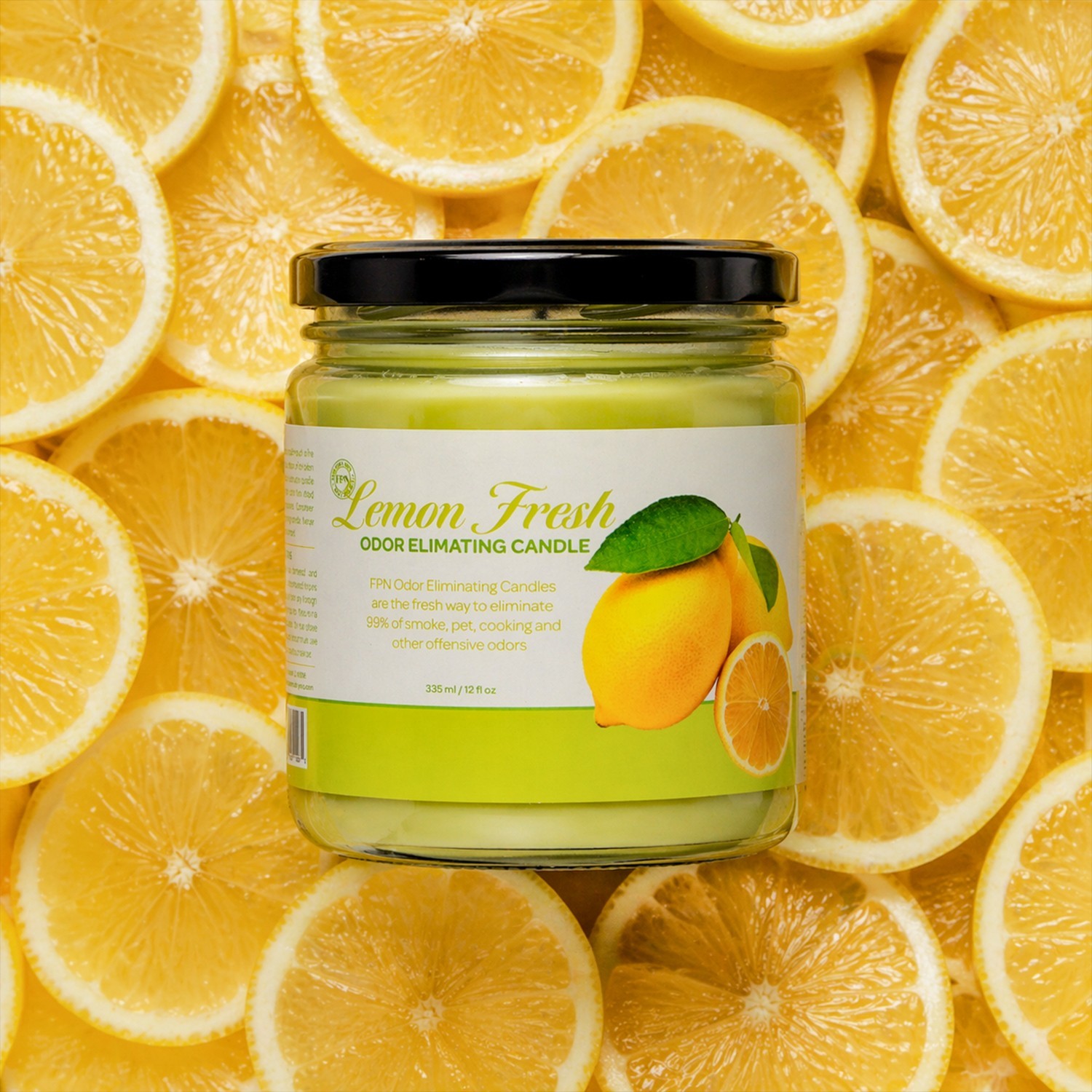 FPN Lemon Scented Odor Eliminator Candles 12oz Soy Wax Jar Candles 12 oz x 2 Pc FPN Lemon Scented Odor Eliminator Candles 12oz Soy Wax Jar Candles 12 oz x 2 Pc