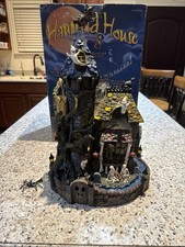 👻HALLOWEEN HAUNTED MANSION HOUSE 669337 ANIMATED LIGHT SOUND WITCH GHOST DECOR picture