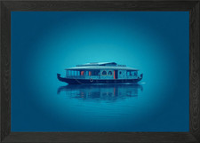 India Kerala Backwaters Houseboat Framed Wall Art Poster Print Picture picture