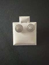 Sterling Silver Pave Diamond Cluster Stud Earrings picture
