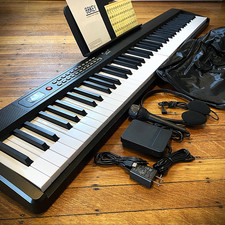 Black 88-Key Electric Piano Keyboard, Foldable, Portable, Chargeable, 1K Tones picture