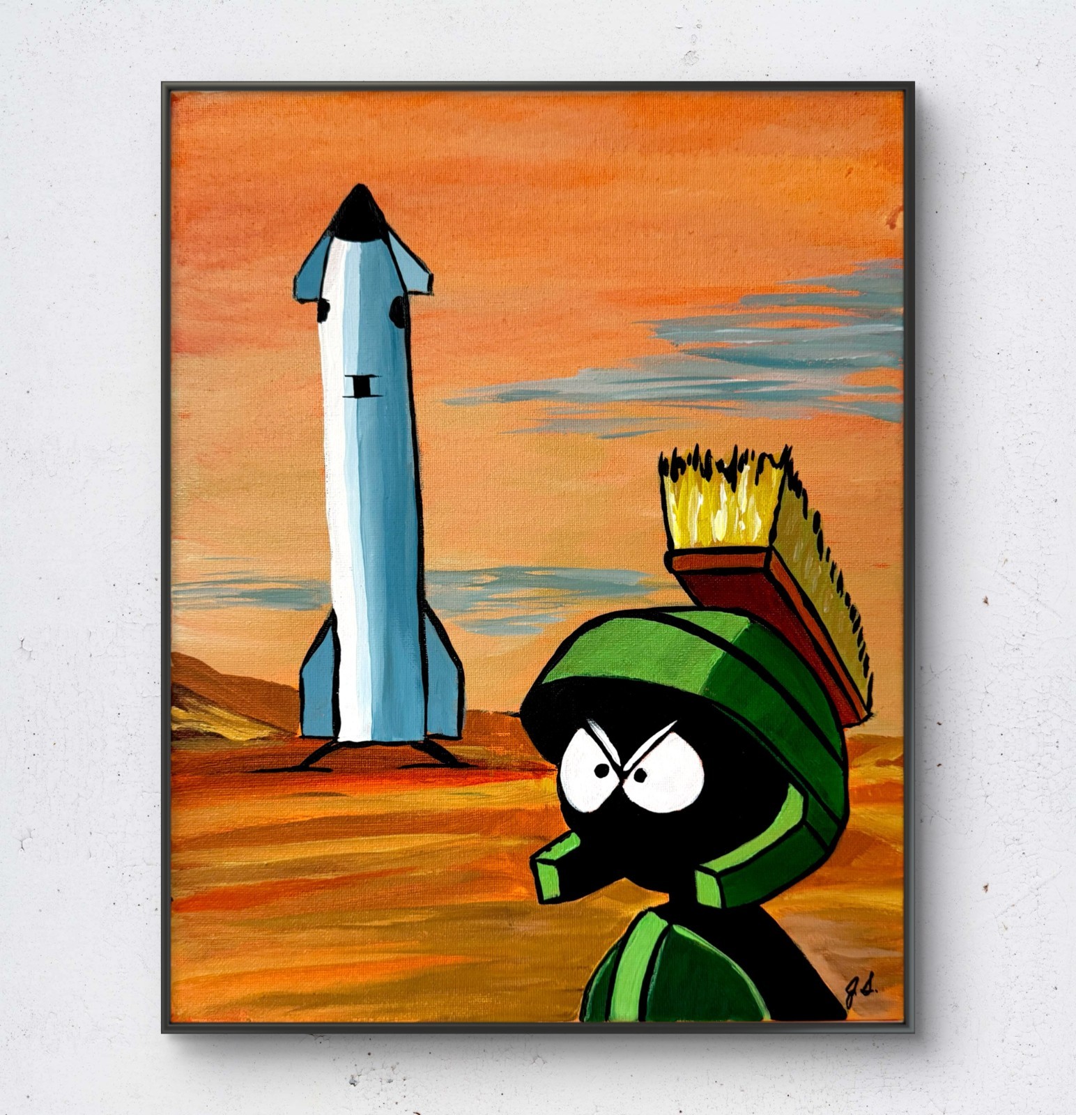 JANICEART 14x11 Original Mars SpaceX Cartoon Neo Abstract Collectible Wall Art