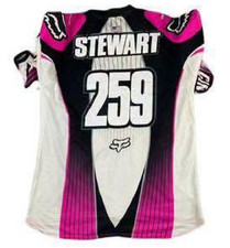 Ama Supercross STEWART 259 Chevy Trucks  Kawasaki Pink Fo x Jerseys Size L 23.5" picture