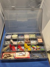 Vintage Plano Stowe Organizer Full of Fishing Lures Hooks Lead And More picture
