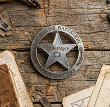 Replica Texas Rangers Badge Company D Old West Frontier Battalion picture