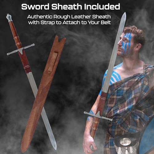 William Wallace Double-Edged Blade Sword From Braveheart Replica with William Wallace Double-Edged Blade Sword From Braveheart Replica with