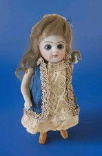 Antique Kestner 5" All-Bisque Mignonette Doll With Fancy Yellow Boots picture