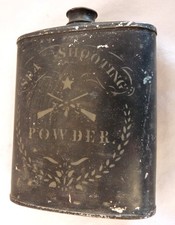 Antique Sea Shooting gun powder tin stenciled primitive folk art 1/2 lb. picture
