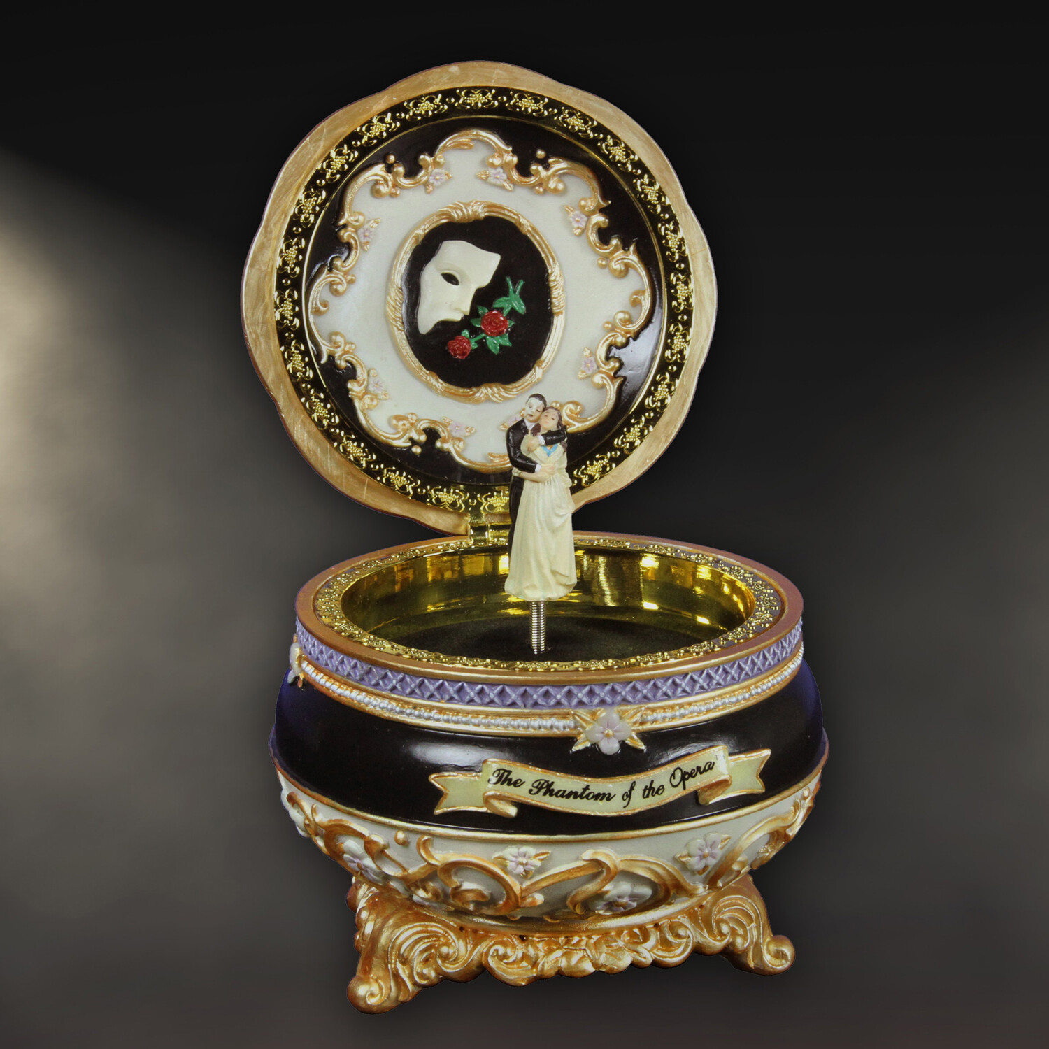 The San Francisco Music Box Company Phantom and Christine Hinged Trinket Box The San Francisco Music Box Company Phantom and Christine Hinged Trinket Box