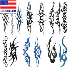 6 Sheets Mix Tribal Fake Tattoos Small Temporary Tattoo Blue Black Tribal Tattoo picture