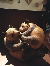 Vintage Chinese Shanghai Handicrafts Woven Rattan Panda Bears!  picture