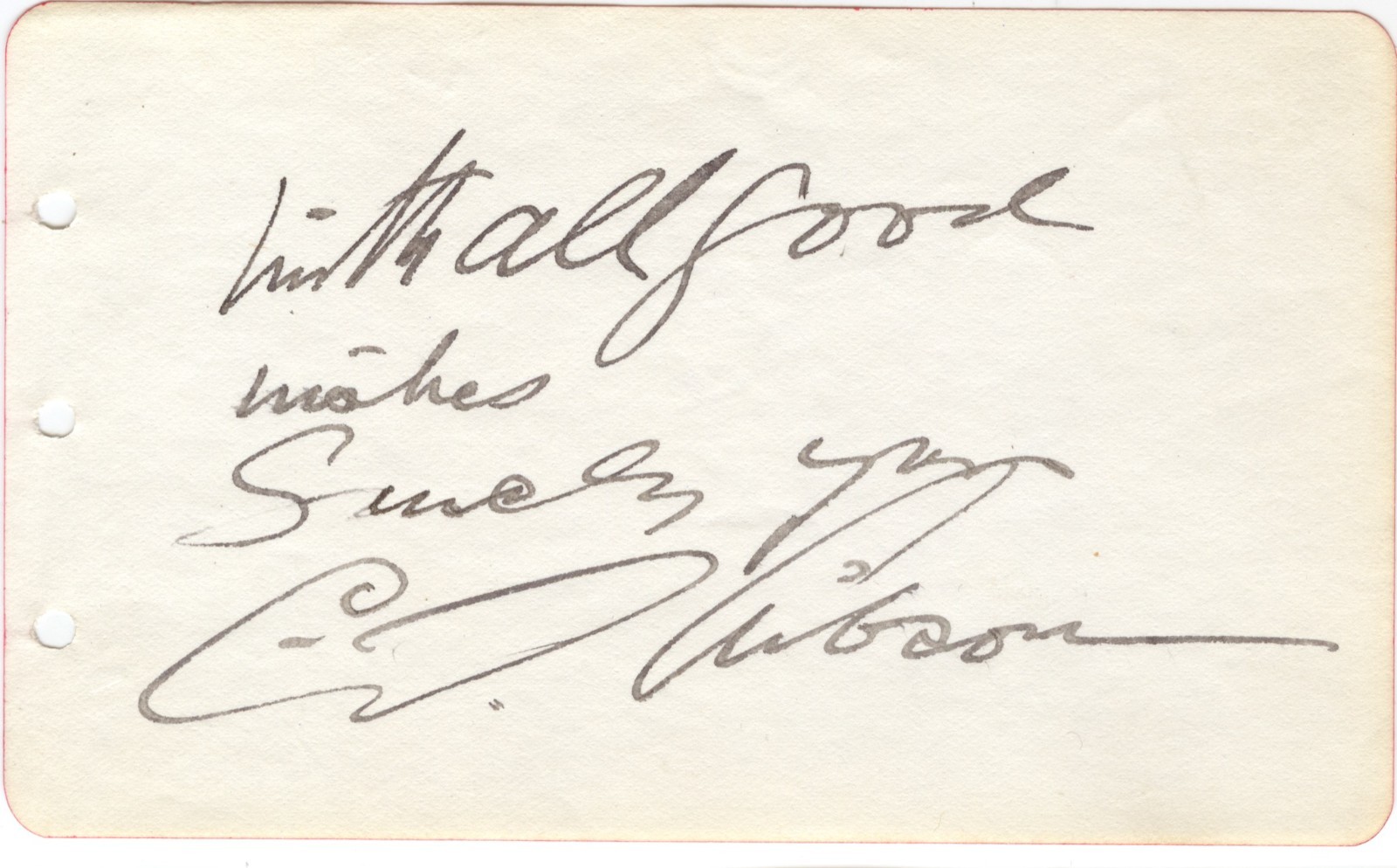 Illustrator Charles Dana Gibson signed un cut autograph book page Gibson Girl
