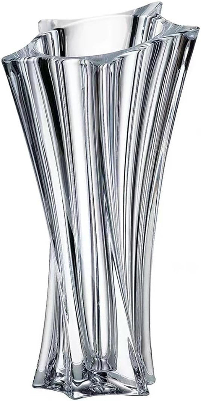 Crystal Glass Vase – Heavy Crystal Vase for Flowers with Weighted Bottom, Thick Crystal Glass Vase – Heavy Crystal Vase for Flowers with Weighted Bottom, Thick