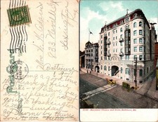 Maryland Theatre and Hotel Baltimore Maryland Vintage Postcard 1911 Handwritten picture