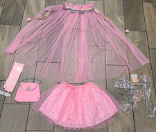 Girls Pink Fairy Princess Dress Up Costume Set fits sizes ages 3-7 picture