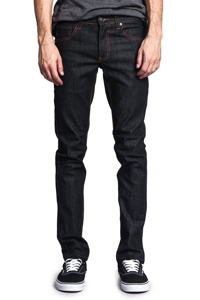 Victorious Men's Skinny Fit Stretch Raw Denim Jeans DL936 - Victorious Men's Skinny Fit Stretch Raw Denim Jeans DL936 -