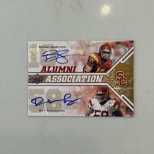 BRIAN CUSHING REY MAUALAGA 2009 UD DRAFT DUAL AUTO RC USC TROJANS SSP 35/50 Rare picture