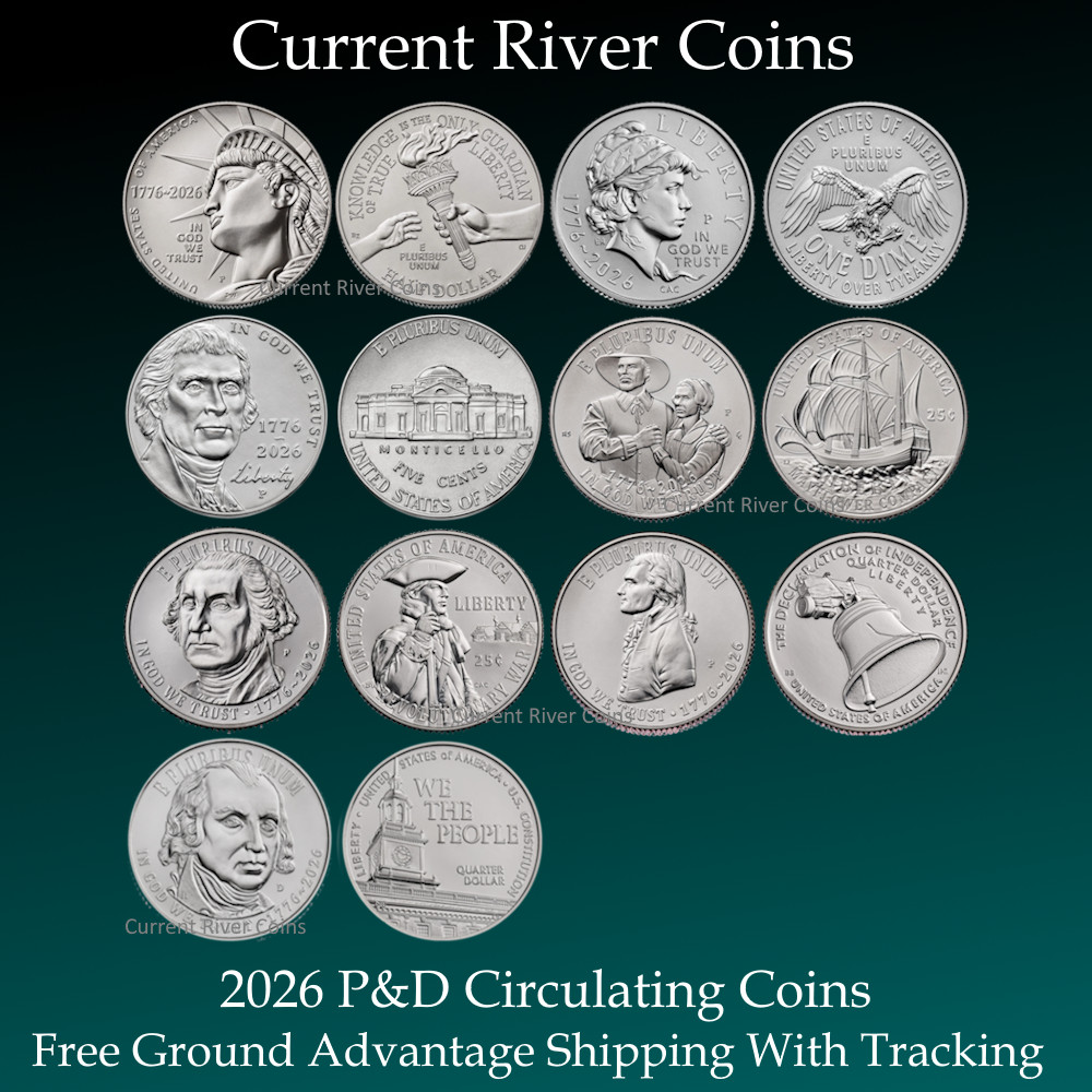 2026 P&D  Circulating Coins 5c 10c 25c 50c Mint Uncirculated 14 Coin Set