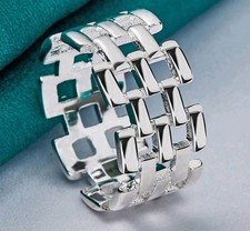  Silver-plated  Ring size 9 Anti Tarnish Anti Allergy   picture