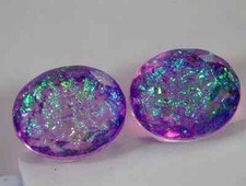 AAA+ Natural Pair of 80+ Ct Oval Cut Monarch Fire Opal Doublet Loose Gemstone picture