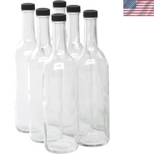 Elegant Case of 6 Clear Bordeaux Wine Bottles, 750ml – Perfect for Home Brewing picture
