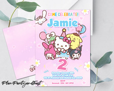 Hello Kitty birthday invitation 5x7 digital invitation ready in 24 hours! picture