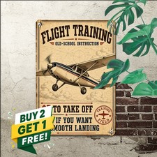 Aviation Flying Lessons Airplane Lover Home Metal Tin Sign 8x12 Art picture