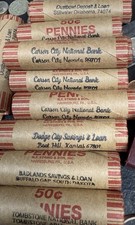 Lincoln Wheat Cents Lot Penny 1 Roll With Indian Head End 50 Coins picture