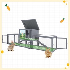 94 Inch Large Wood Rabbit Hutch Indoor Bunny Cage Small Animal Pet House Outdoor picture