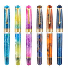 Asvine P20 Piston Resin Fountain Pen EF/F/M/1.1 Nib Writing Office Gift Pen picture