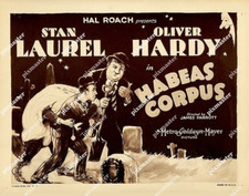 LAUREL & HARDY  HABEAS CORPUS 1928 CEMETARY DEAD BODIES 11 x 14 LOBBY TITLE CARD picture