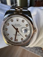 Rolex Oyster Perpetual Datejust Two-Tone Fluted Bezel White Diamond Dial, Box picture