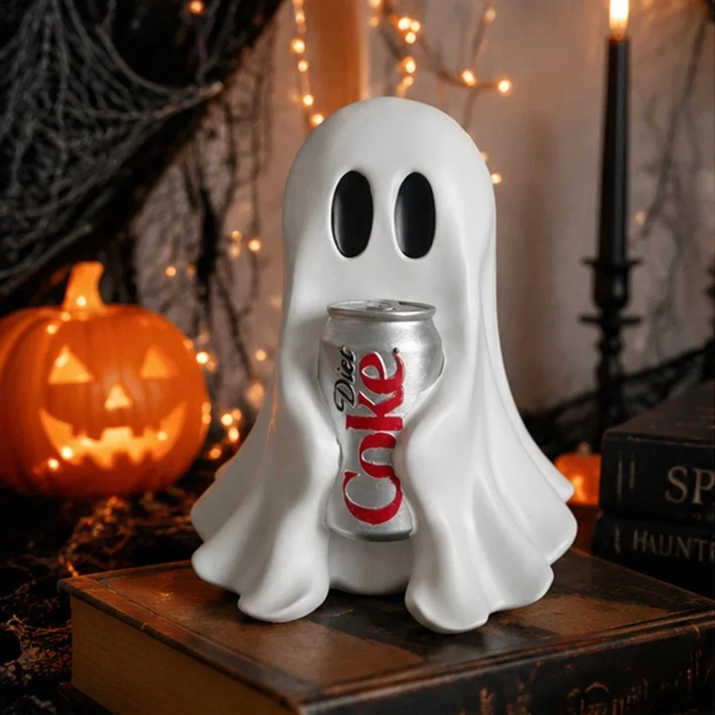 New COCA-COLA Ghost Figurine Holding Diet Coke Can Halloween No drinks New COCA-COLA Ghost Figurine Holding Diet Coke Can Halloween No drinks
