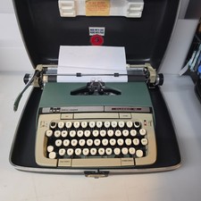 Smith Corona Classic 12 Typewriter Green Case Manual Tested Works  picture