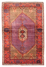 Vintage Traditional Hand-Knotted Area Rug 4'3" x 6'5" Oriental Wool Carpet picture