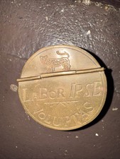 Brass Tobacco Snuff Box Labor Ipse Voluptas Round Container picture