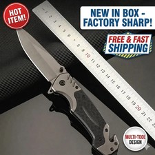 9" Military Rescue Tactical Spring Assisted Folding Pocket Knife Open Blade EDC picture
