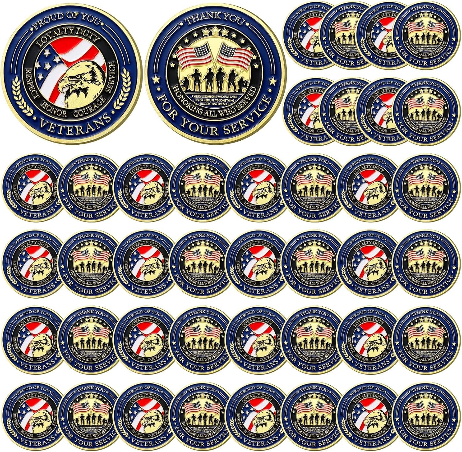40 Pcs Military Challenge Coins Collection Set Bulk Veteran Day Appreciation Gif 40 Pcs Military Challenge Coins Collection Set Bulk Veteran Day Appreciation Gif