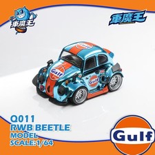 1:64 Diecast RWB Beetle Gulf Racing Livery Q Egg Car Alloy Model Collectible picture