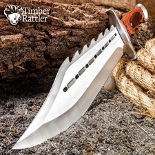 Timber Rattler Sinful Spiked Bowie Knife with Sheath | Spiked Back | 15" Overall picture