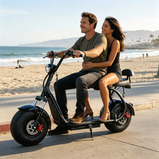 Citycoco Harley wide tire electric scooter 3000W max speed 33MPH double seat picture